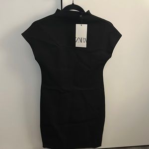 Zara Short Stretch Knit Dress zara 5584/481/800 mock neck -fits small
